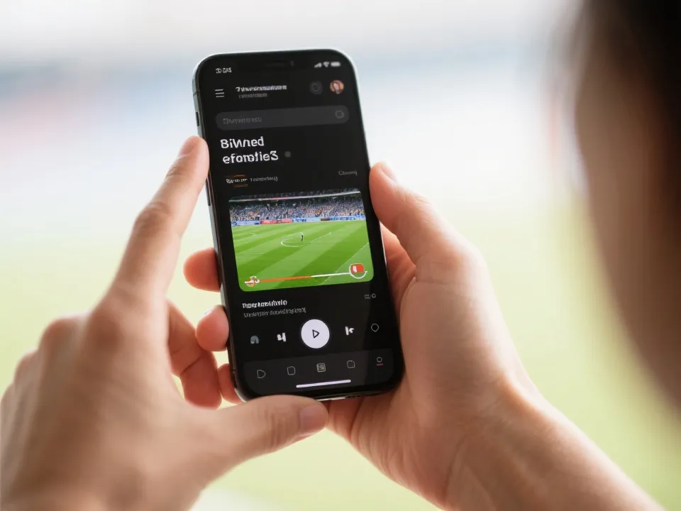 手机观看足球比赛的示意图